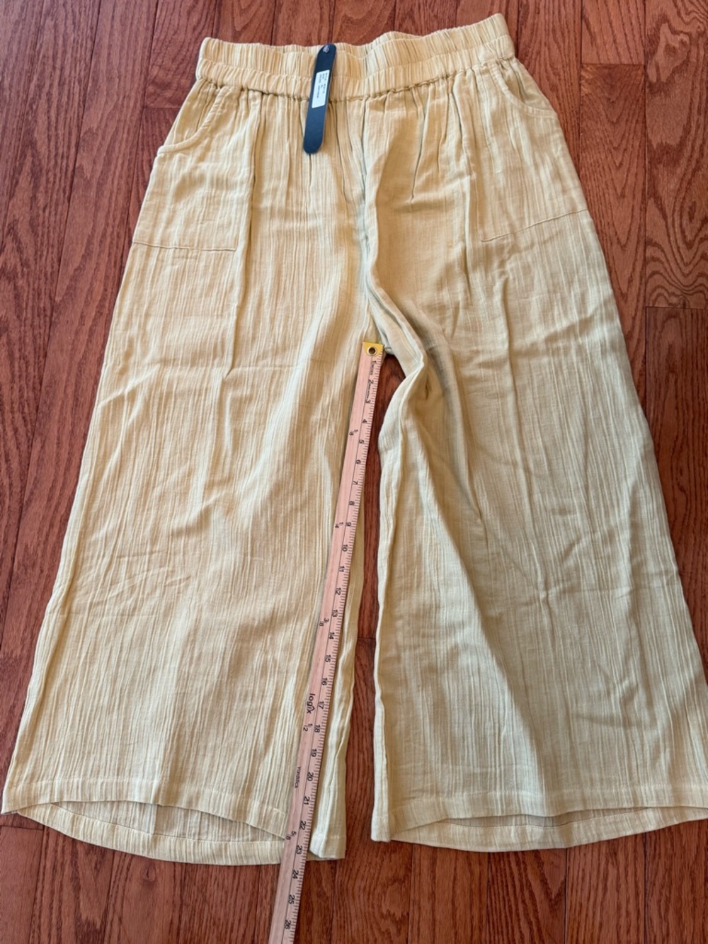 NWT Tulip Brand Palazzo Pants with Pockets Size XL Color Saffron 100% Cotton
